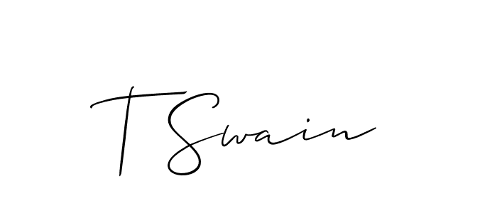 if you are searching for the best signature style for your name T Swain. so please give up your signature search. here we have designed multiple signature styles  using Allison_Script. T Swain signature style 2 images and pictures png