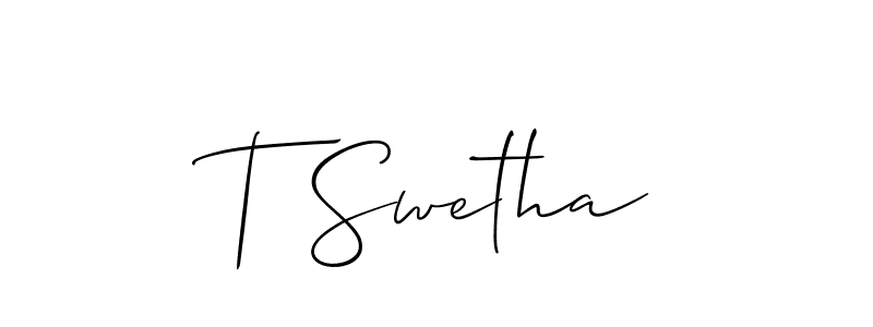 You can use this online signature creator to create a handwritten signature for the name T Swetha. This is the best online autograph maker. T Swetha signature style 2 images and pictures png
