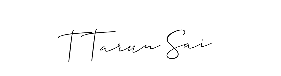 Create a beautiful signature design for name T Tarun Sai. With this signature (Allison_Script) fonts, you can make a handwritten signature for free. T Tarun Sai signature style 2 images and pictures png