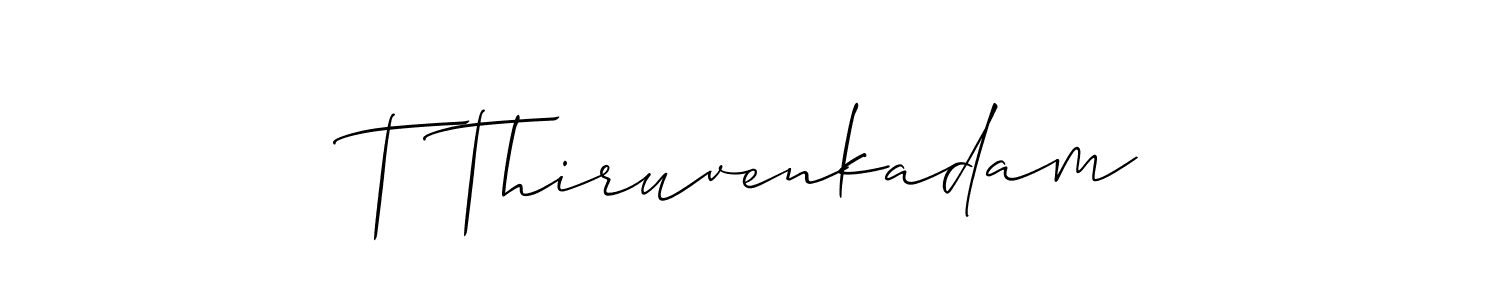 You should practise on your own different ways (Allison_Script) to write your name (T Thiruvenkadam) in signature. don't let someone else do it for you. T Thiruvenkadam signature style 2 images and pictures png