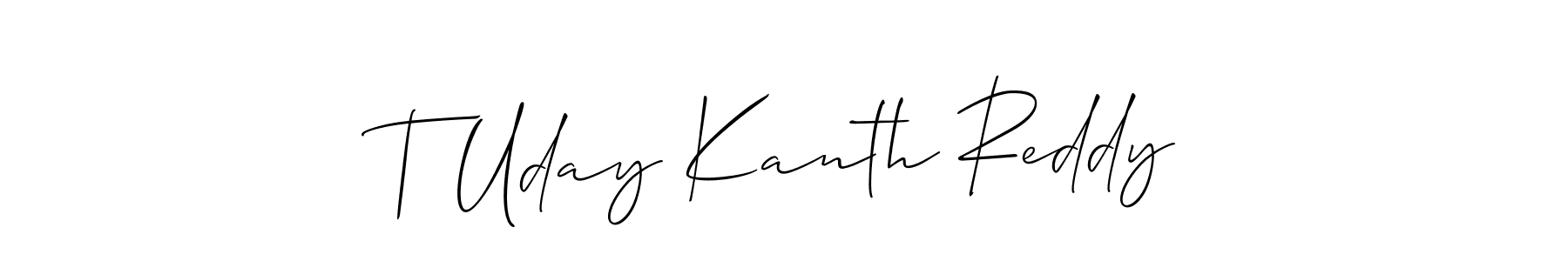 Create a beautiful signature design for name T Uday Kanth Reddy. With this signature (Allison_Script) fonts, you can make a handwritten signature for free. T Uday Kanth Reddy signature style 2 images and pictures png