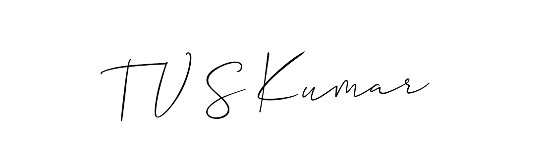 How to make T V S Kumar signature? Allison_Script is a professional autograph style. Create handwritten signature for T V S Kumar name. T V S Kumar signature style 2 images and pictures png