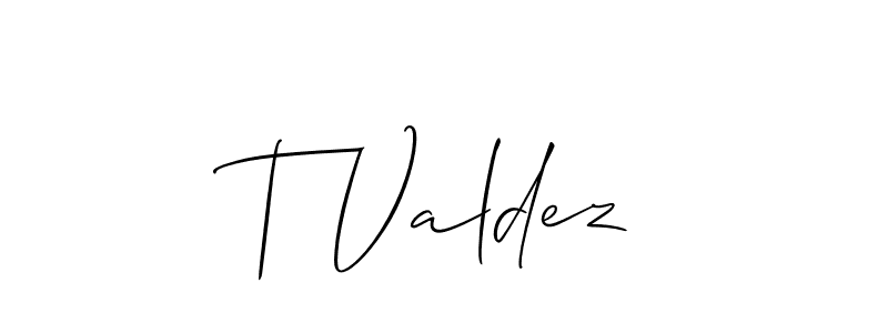 Make a beautiful signature design for name T Valdez. With this signature (Allison_Script) style, you can create a handwritten signature for free. T Valdez signature style 2 images and pictures png