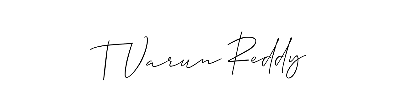 Also You can easily find your signature by using the search form. We will create T Varun Reddy name handwritten signature images for you free of cost using Allison_Script sign style. T Varun Reddy signature style 2 images and pictures png