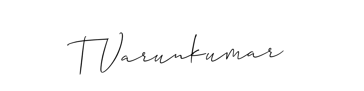 It looks lik you need a new signature style for name T Varunkumar. Design unique handwritten (Allison_Script) signature with our free signature maker in just a few clicks. T Varunkumar signature style 2 images and pictures png