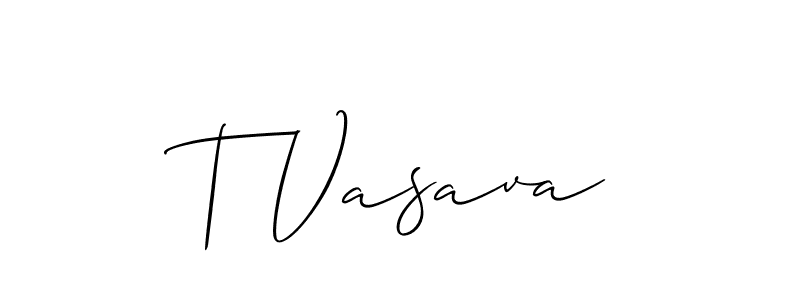 You should practise on your own different ways (Allison_Script) to write your name (T Vasava) in signature. don't let someone else do it for you. T Vasava signature style 2 images and pictures png