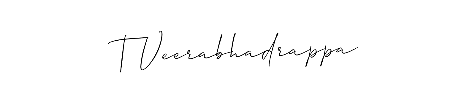 How to make T Veerabhadrappa name signature. Use Allison_Script style for creating short signs online. This is the latest handwritten sign. T Veerabhadrappa signature style 2 images and pictures png