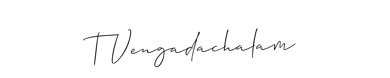 How to Draw T Vengadachalam signature style? Allison_Script is a latest design signature styles for name T Vengadachalam. T Vengadachalam signature style 2 images and pictures png