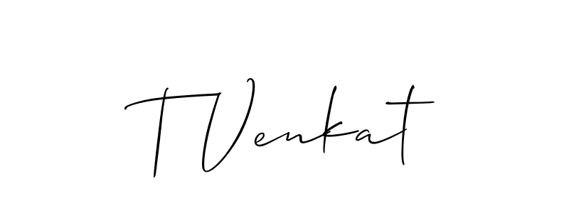 How to make T Venkat signature? Allison_Script is a professional autograph style. Create handwritten signature for T Venkat name. T Venkat signature style 2 images and pictures png