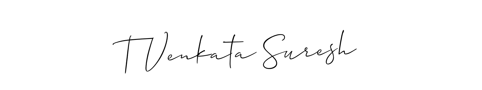 Create a beautiful signature design for name T Venkata Suresh. With this signature (Allison_Script) fonts, you can make a handwritten signature for free. T Venkata Suresh signature style 2 images and pictures png