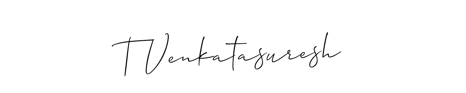 Use a signature maker to create a handwritten signature online. With this signature software, you can design (Allison_Script) your own signature for name T Venkatasuresh. T Venkatasuresh signature style 2 images and pictures png