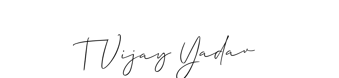 Make a beautiful signature design for name T Vijay Yadav. With this signature (Allison_Script) style, you can create a handwritten signature for free. T Vijay Yadav signature style 2 images and pictures png