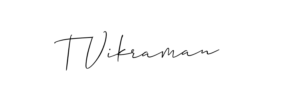 Make a short T Vikraman signature style. Manage your documents anywhere anytime using Allison_Script. Create and add eSignatures, submit forms, share and send files easily. T Vikraman signature style 2 images and pictures png