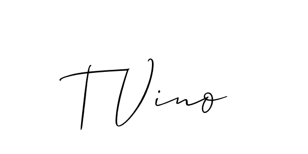 Design your own signature with our free online signature maker. With this signature software, you can create a handwritten (Allison_Script) signature for name T Vino. T Vino signature style 2 images and pictures png