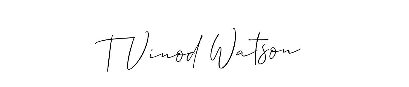 Make a beautiful signature design for name T Vinod Watson. Use this online signature maker to create a handwritten signature for free. T Vinod Watson signature style 2 images and pictures png
