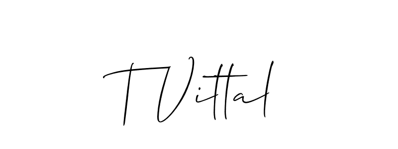 This is the best signature style for the T Vittal name. Also you like these signature font (Allison_Script). Mix name signature. T Vittal signature style 2 images and pictures png