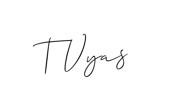 T Vyas stylish signature style. Best Handwritten Sign (Allison_Script) for my name. Handwritten Signature Collection Ideas for my name T Vyas. T Vyas signature style 2 images and pictures png