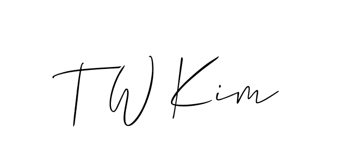 Design your own signature with our free online signature maker. With this signature software, you can create a handwritten (Allison_Script) signature for name T W Kim. T W Kim signature style 2 images and pictures png