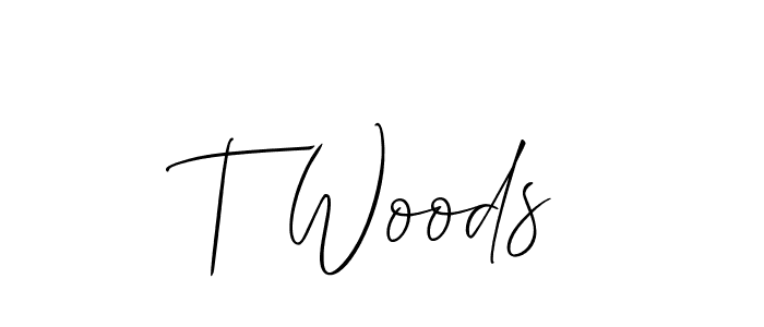 You should practise on your own different ways (Allison_Script) to write your name (T Woods) in signature. don't let someone else do it for you. T Woods signature style 2 images and pictures png