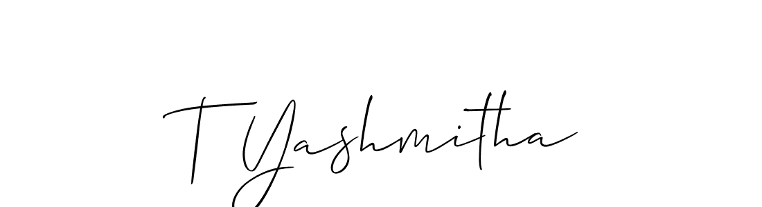 Make a beautiful signature design for name T Yashmitha. With this signature (Allison_Script) style, you can create a handwritten signature for free. T Yashmitha signature style 2 images and pictures png