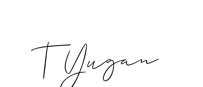How to make T Yugan name signature. Use Allison_Script style for creating short signs online. This is the latest handwritten sign. T Yugan signature style 2 images and pictures png