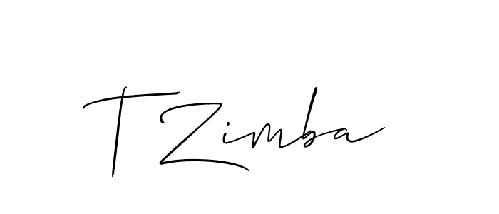 T Zimba stylish signature style. Best Handwritten Sign (Allison_Script) for my name. Handwritten Signature Collection Ideas for my name T Zimba. T Zimba signature style 2 images and pictures png