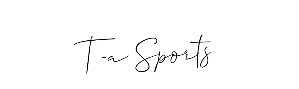 Also You can easily find your signature by using the search form. We will create T-a Sports name handwritten signature images for you free of cost using Allison_Script sign style. T-a Sports signature style 2 images and pictures png