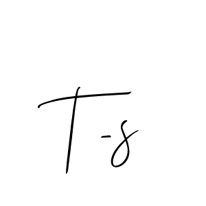 Design your own signature with our free online signature maker. With this signature software, you can create a handwritten (Allison_Script) signature for name T-s. T-s signature style 2 images and pictures png