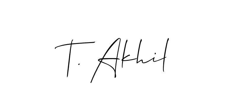 Make a beautiful signature design for name T. Akhil. Use this online signature maker to create a handwritten signature for free. T. Akhil signature style 2 images and pictures png