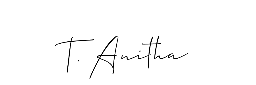 Check out images of Autograph of T. Anitha name. Actor T. Anitha Signature Style. Allison_Script is a professional sign style online. T. Anitha signature style 2 images and pictures png