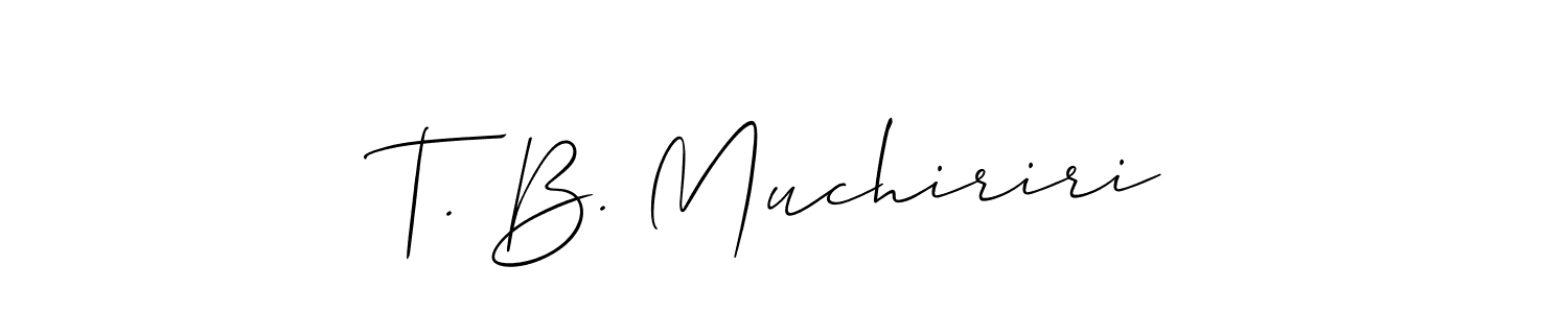 Once you've used our free online signature maker to create your best signature Allison_Script style, it's time to enjoy all of the benefits that T. B. Muchiriri name signing documents. T. B. Muchiriri signature style 2 images and pictures png