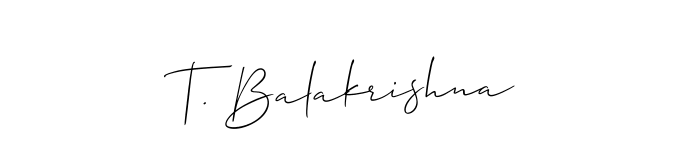 It looks lik you need a new signature style for name T. Balakrishna. Design unique handwritten (Allison_Script) signature with our free signature maker in just a few clicks. T. Balakrishna signature style 2 images and pictures png