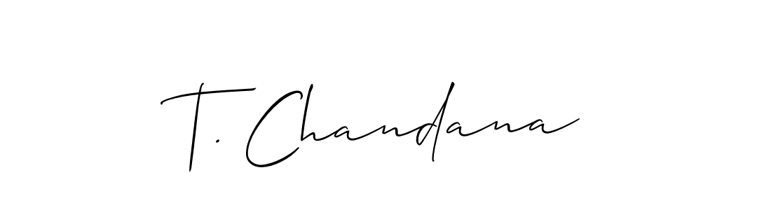 How to make T. Chandana name signature. Use Allison_Script style for creating short signs online. This is the latest handwritten sign. T. Chandana signature style 2 images and pictures png