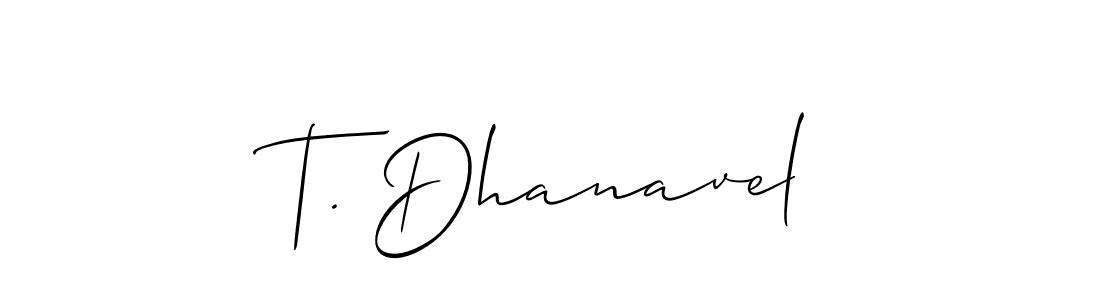 Create a beautiful signature design for name T. Dhanavel. With this signature (Allison_Script) fonts, you can make a handwritten signature for free. T. Dhanavel signature style 2 images and pictures png