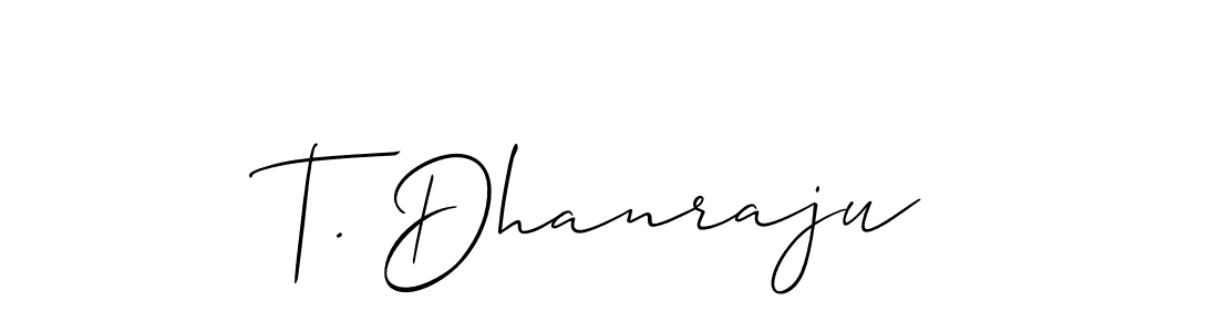 You should practise on your own different ways (Allison_Script) to write your name (T. Dhanraju) in signature. don't let someone else do it for you. T. Dhanraju signature style 2 images and pictures png