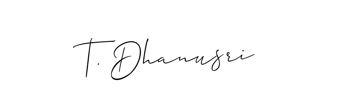 Make a short T. Dhanusri signature style. Manage your documents anywhere anytime using Allison_Script. Create and add eSignatures, submit forms, share and send files easily. T. Dhanusri signature style 2 images and pictures png