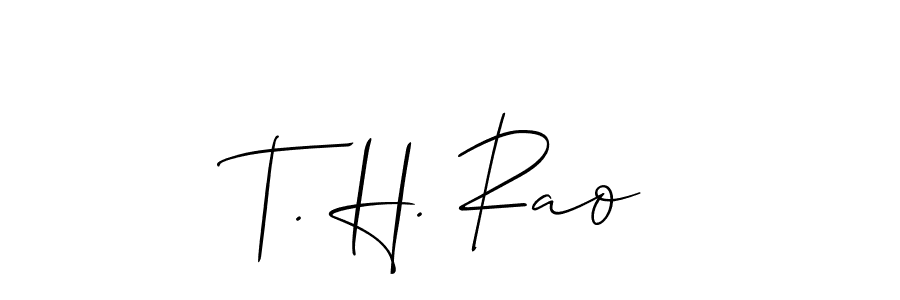 How to make T. H. Rao name signature. Use Allison_Script style for creating short signs online. This is the latest handwritten sign. T. H. Rao signature style 2 images and pictures png
