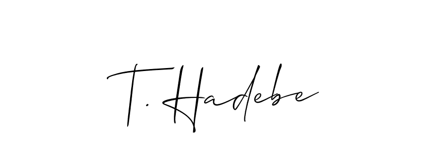 How to Draw T. Hadebe signature style? Allison_Script is a latest design signature styles for name T. Hadebe. T. Hadebe signature style 2 images and pictures png