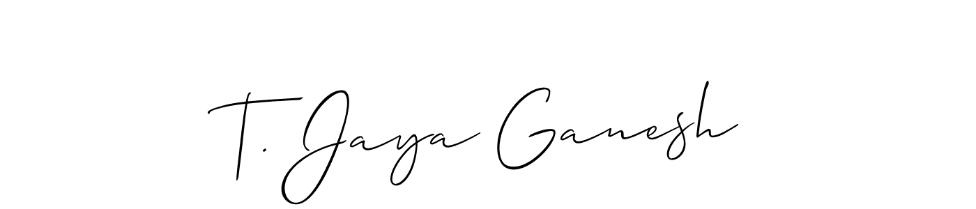 Create a beautiful signature design for name T. Jaya Ganesh. With this signature (Allison_Script) fonts, you can make a handwritten signature for free. T. Jaya Ganesh signature style 2 images and pictures png