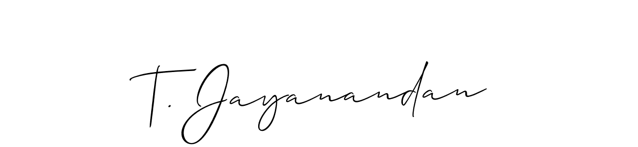 Best and Professional Signature Style for T. Jayanandan. Allison_Script Best Signature Style Collection. T. Jayanandan signature style 2 images and pictures png