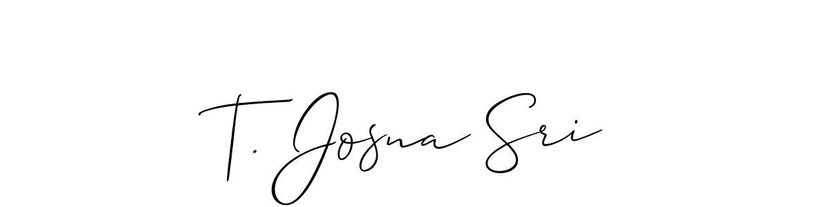 It looks lik you need a new signature style for name T. Josna Sri. Design unique handwritten (Allison_Script) signature with our free signature maker in just a few clicks. T. Josna Sri signature style 2 images and pictures png