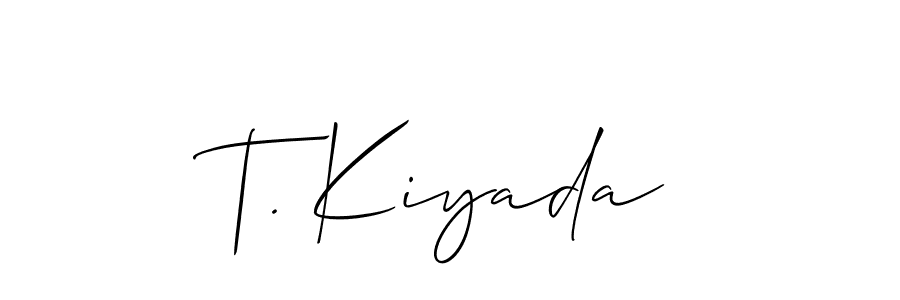 Once you've used our free online signature maker to create your best signature Allison_Script style, it's time to enjoy all of the benefits that T. Kiyada name signing documents. T. Kiyada signature style 2 images and pictures png