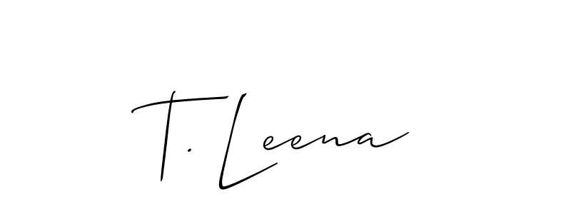 Check out images of Autograph of T. Leena name. Actor T. Leena Signature Style. Allison_Script is a professional sign style online. T. Leena signature style 2 images and pictures png