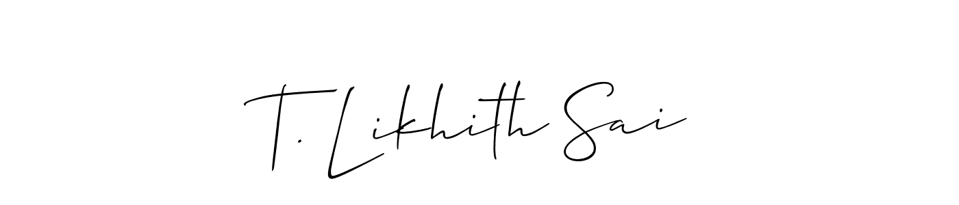 How to Draw T. Likhith Sai signature style? Allison_Script is a latest design signature styles for name T. Likhith Sai. T. Likhith Sai signature style 2 images and pictures png