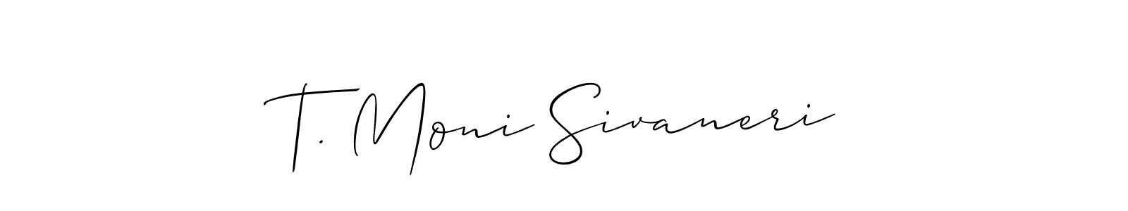 Check out images of Autograph of T. Moni Sivaneri name. Actor T. Moni Sivaneri Signature Style. Allison_Script is a professional sign style online. T. Moni Sivaneri signature style 2 images and pictures png