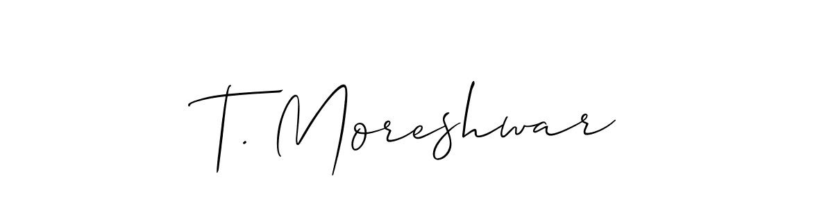 Create a beautiful signature design for name T. Moreshwar. With this signature (Allison_Script) fonts, you can make a handwritten signature for free. T. Moreshwar signature style 2 images and pictures png