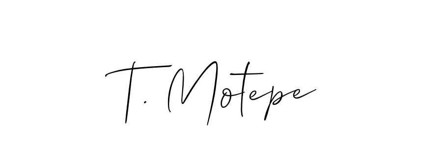 You should practise on your own different ways (Allison_Script) to write your name (T. Motepe) in signature. don't let someone else do it for you. T. Motepe signature style 2 images and pictures png