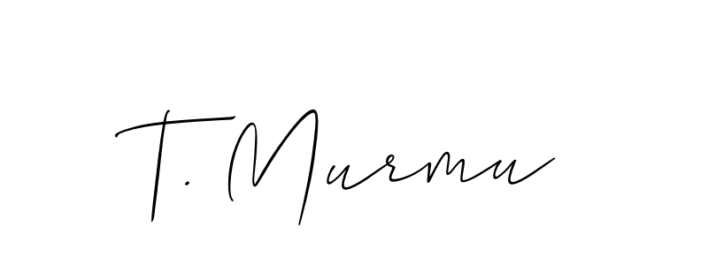 How to Draw T. Murmu signature style? Allison_Script is a latest design signature styles for name T. Murmu. T. Murmu signature style 2 images and pictures png