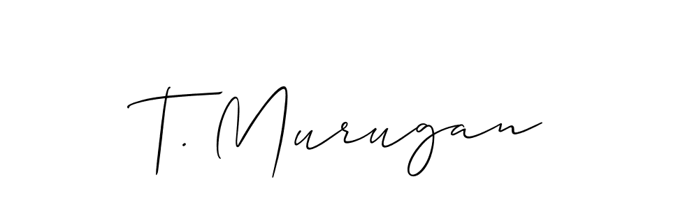 How to make T. Murugan name signature. Use Allison_Script style for creating short signs online. This is the latest handwritten sign. T. Murugan signature style 2 images and pictures png