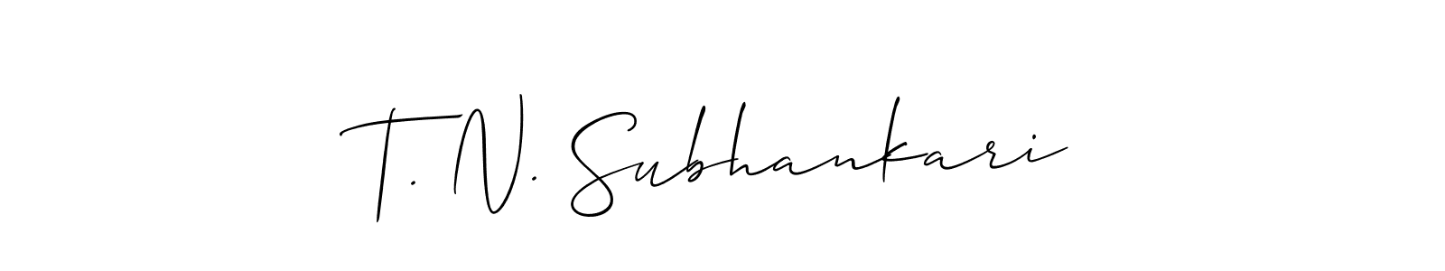 Best and Professional Signature Style for T. N. Subhankari. Allison_Script Best Signature Style Collection. T. N. Subhankari signature style 2 images and pictures png